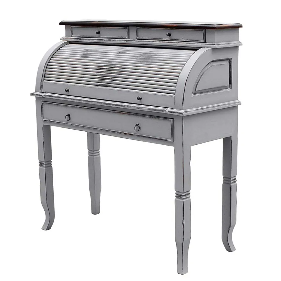 Shabby Sekretär Islando in Grau und Dunkelbraun