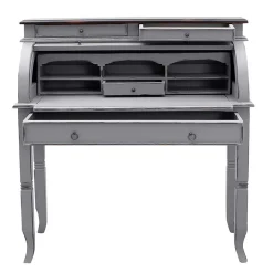 Shabby Sekretär Islando in Grau und Dunkelbraun