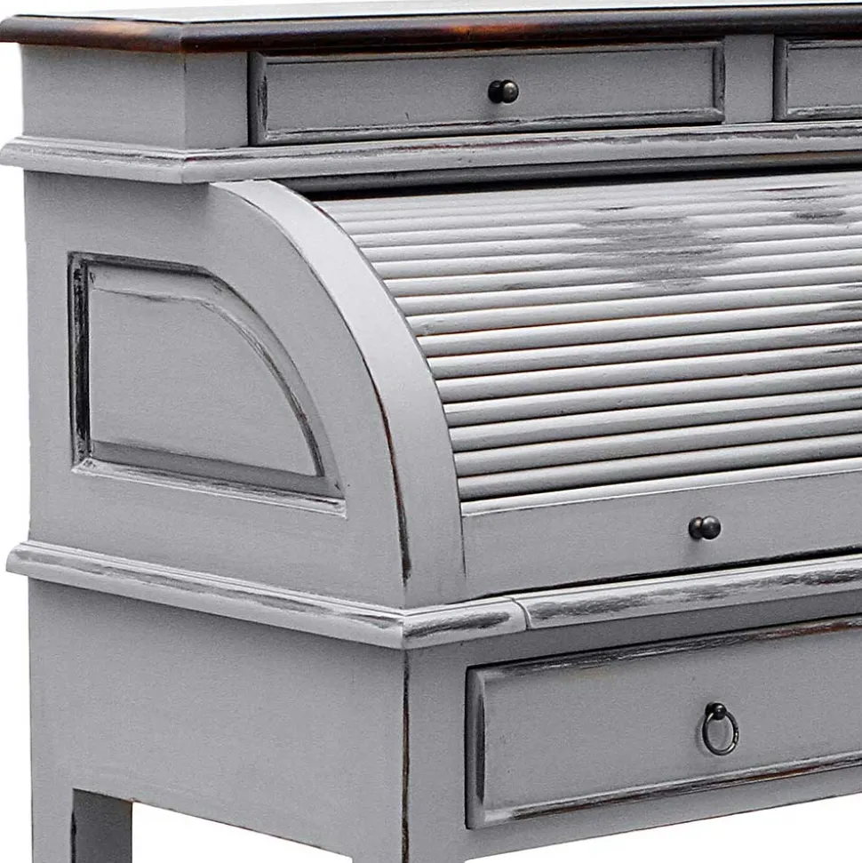 Shabby Sekretär Islando in Grau und Dunkelbraun