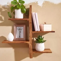 Sheesham Wandregal mit vier Böden - Elmin