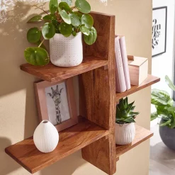 Sheesham Wandregal mit vier Böden - Elmin