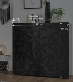 Sideboard & Türen-Kommode & Sofatisch - Kuriasna (dreiteilig)