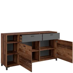 Sideboard in Altholz Optik & Anthrazit - Bosco