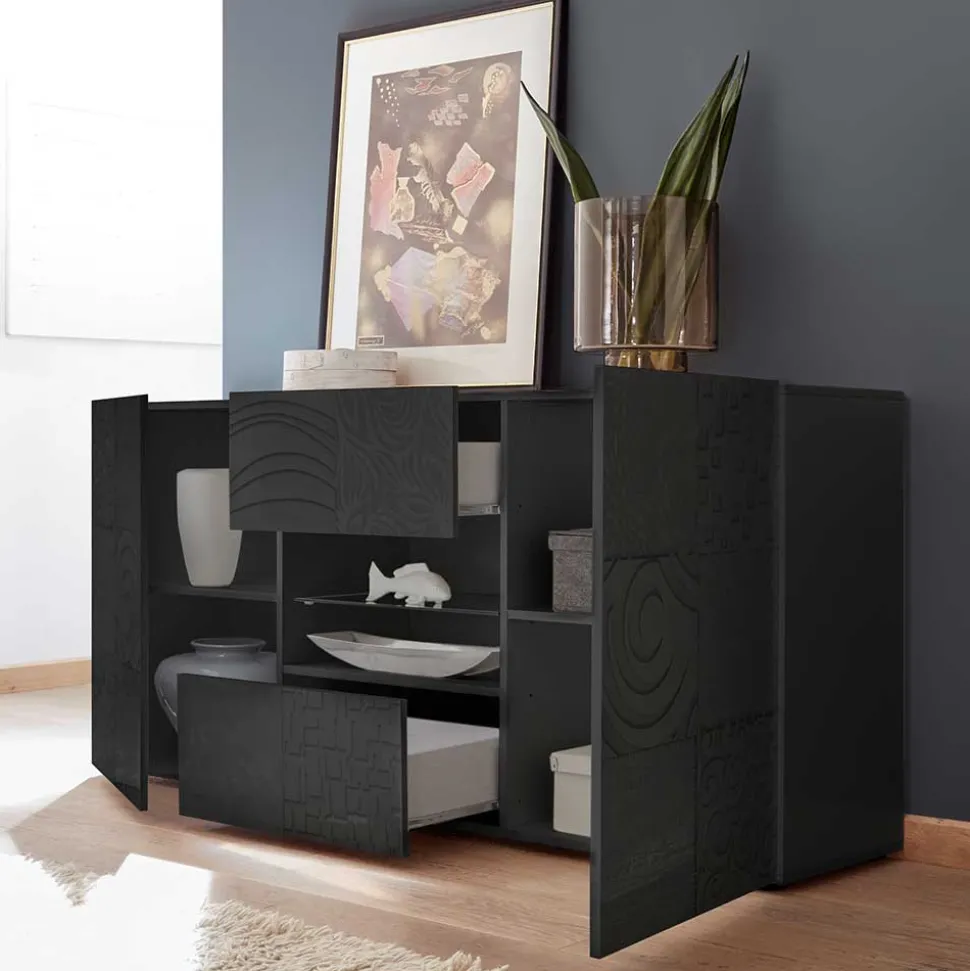 Sideboard in Anthrazit glänzend lackiert - Ipatal I