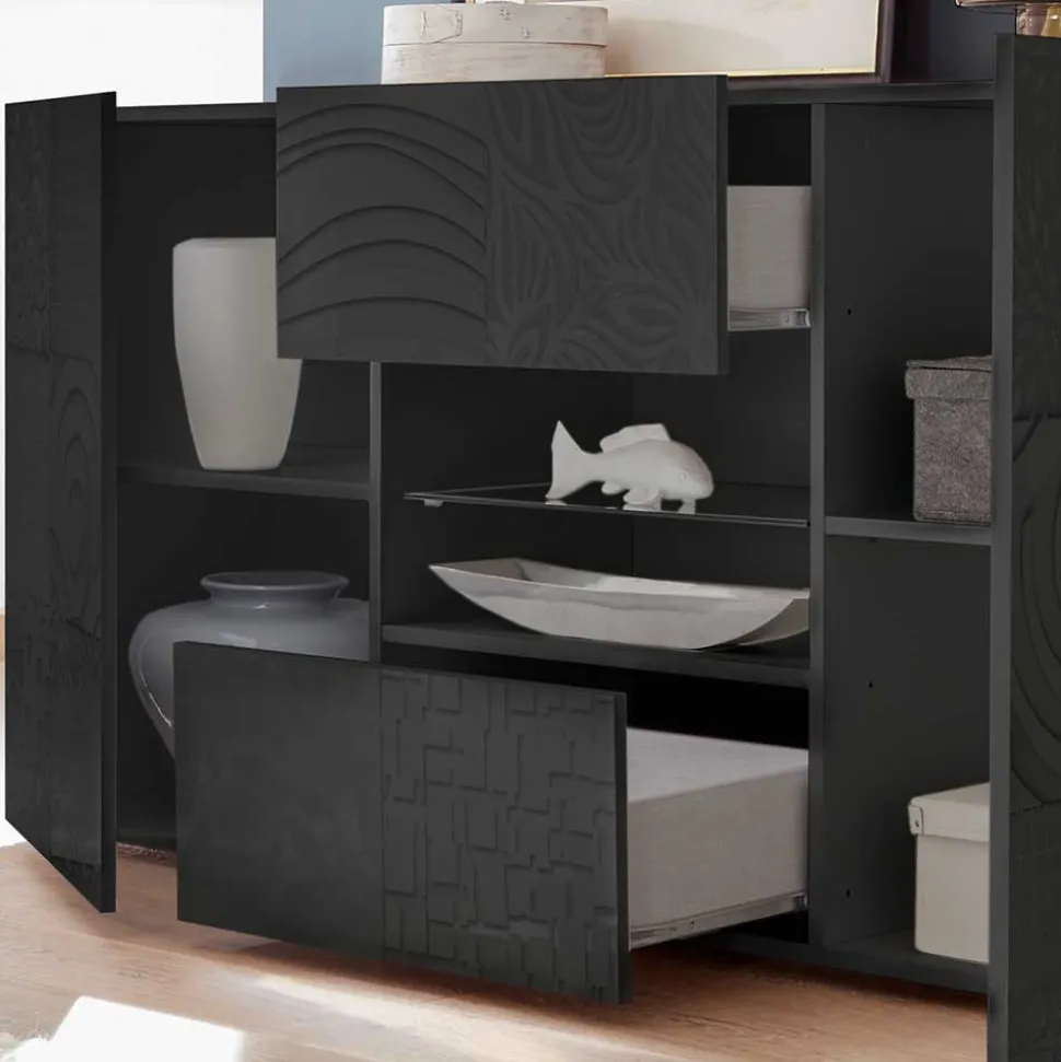 Sideboard in Anthrazit glänzend lackiert - Ipatal I