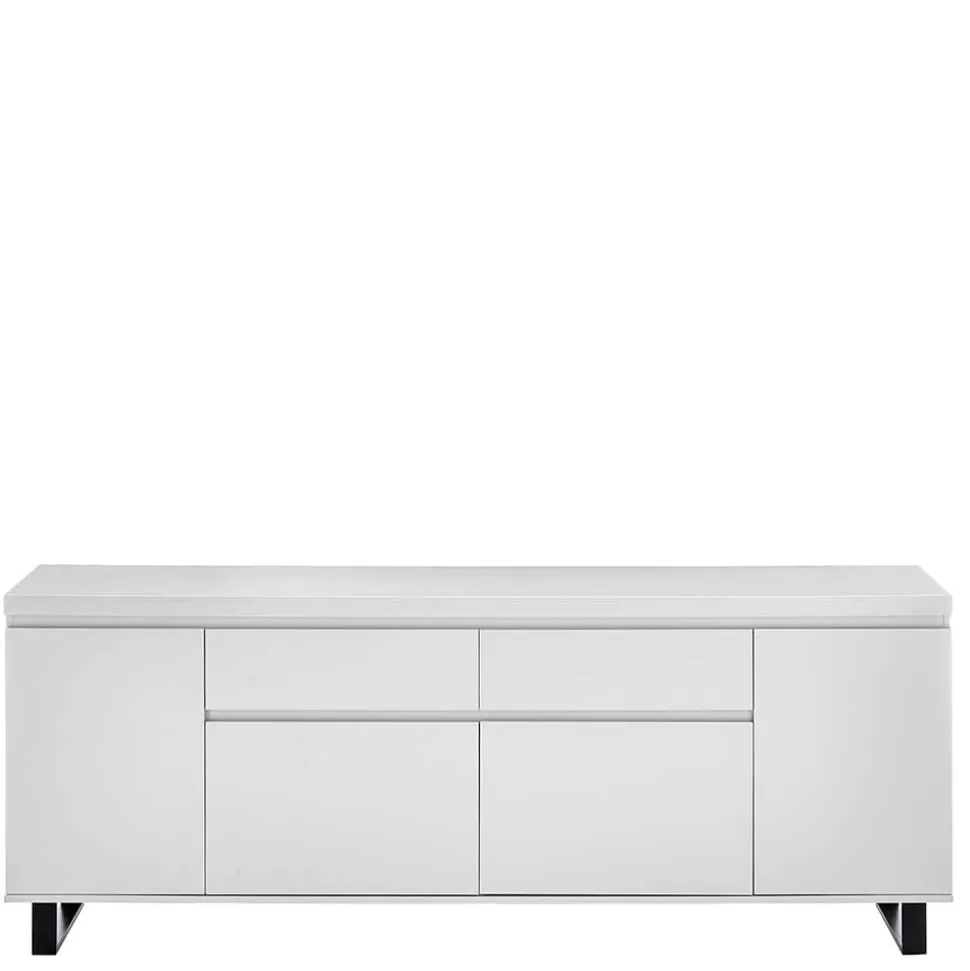 Sideboard in Weiß mit Schwarz - Atela