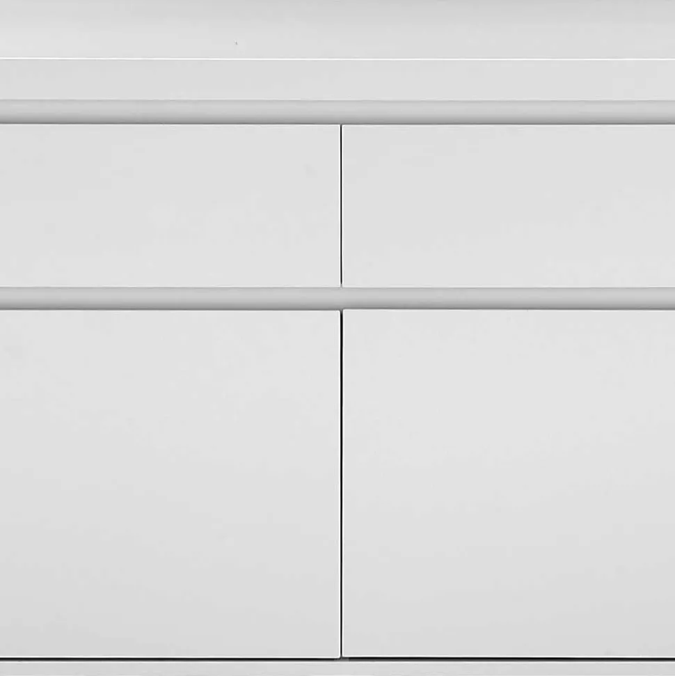 Sideboard in Weiß mit Schwarz - Atela