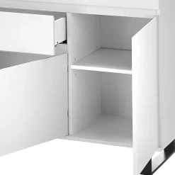 Sideboard in Weiß mit Schwarz - Atela