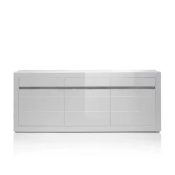 Sideboard mit 3 gedämpften Türen Mextra in Weiß Hochglanz