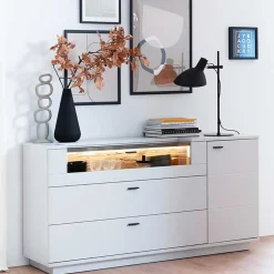 Sideboard mit Glas Klappe & Tür - Apulco