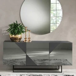 Sideboard mit rauchgrauem Spiegelglas - Razepta