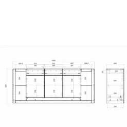 Sideboard mit vier offenen Fächern - Adejano