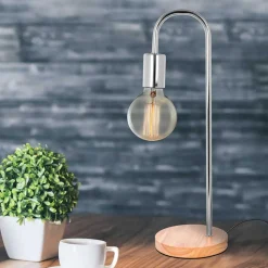 Silberfarbene Tischlampe aus Metall - Viligreta