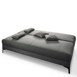 Silbergraue Klappcouch mit Federkern - Tephania