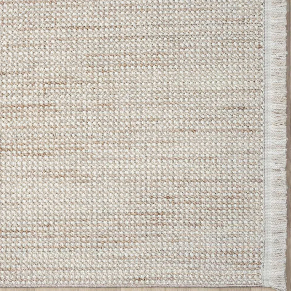 Sisaloptik Teppich mit Fransen an den kurzen Seiten - More