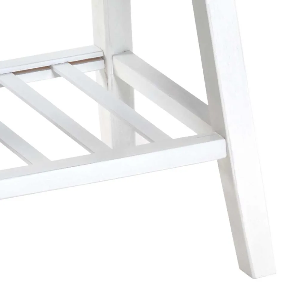 Sitzbank aus Bambus in Weiß mit Polster - Bilbaos