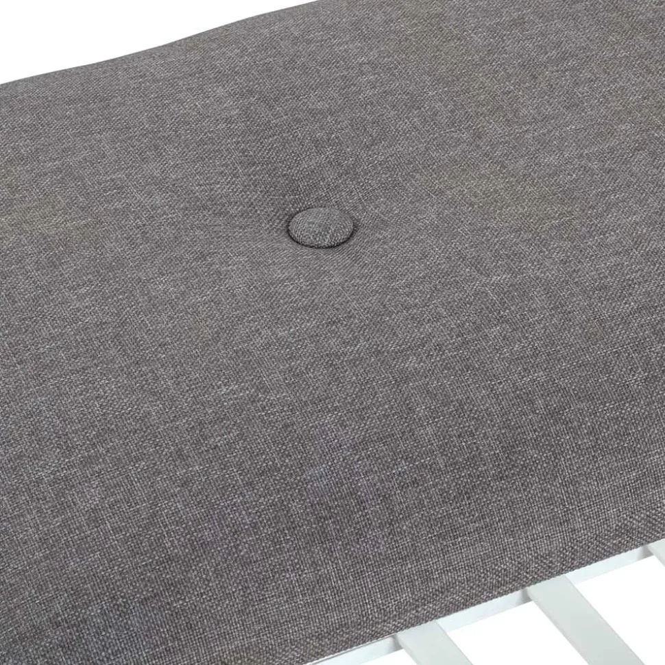 Sitzbank aus Bambus in Weiß mit Polster - Bilbaos