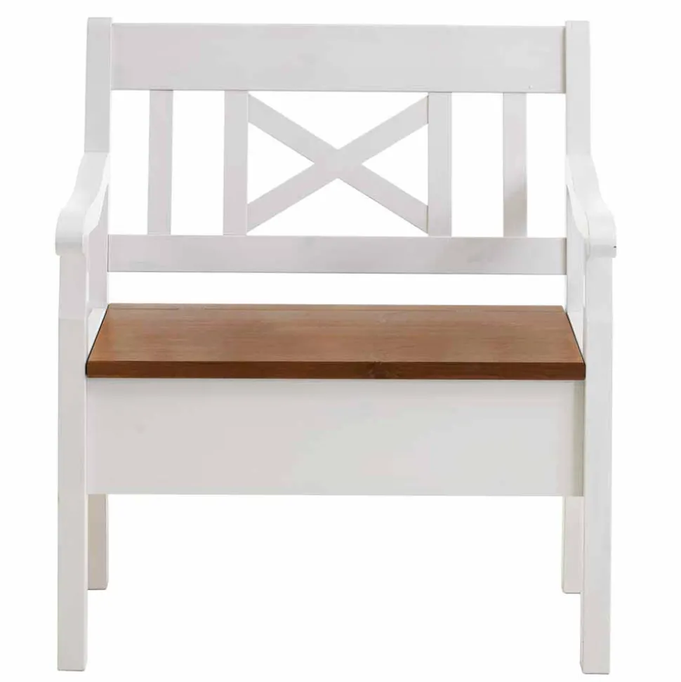 Sitzbank Barlad in Weiß Bernsteinfarben