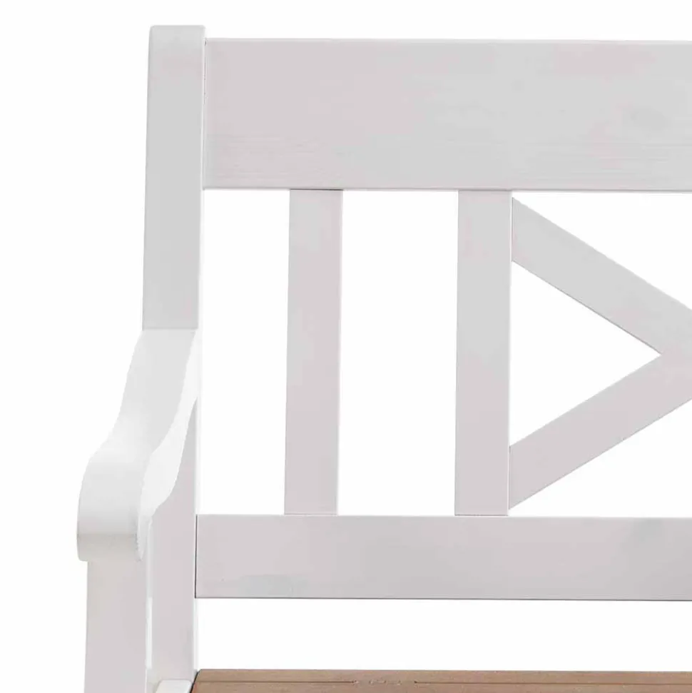 Sitzbank Barlad in Weiß Bernsteinfarben