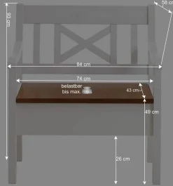 Sitzbank Barlad in Weiß Bernsteinfarben