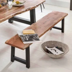 Sitzbank Sadello mit Baumkante Akazie massiv