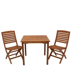 Sitzgruppe Garten aus Eukalyptusholz - Thomas (dreiteilig)