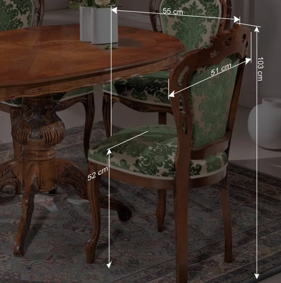 Sitzgruppe im Barockstil Magari mit 5 Polsterstühlen (sechsteilig)