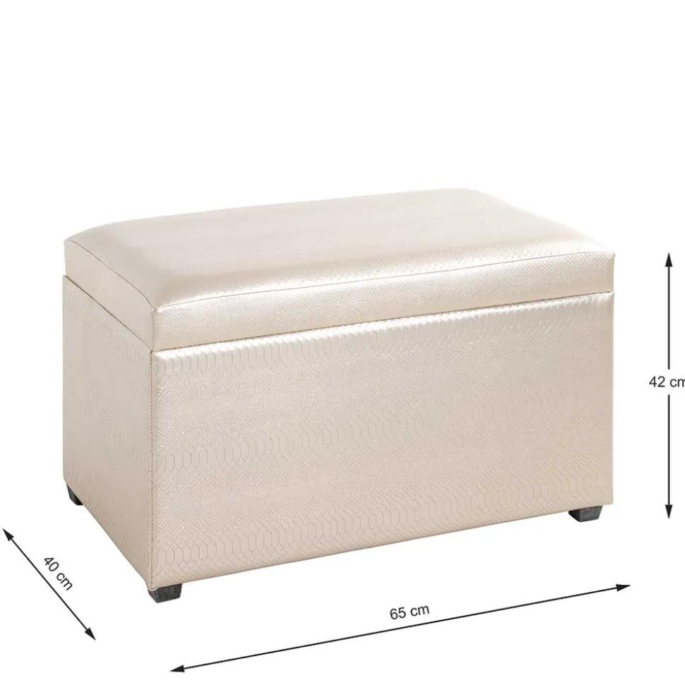 Sitztruhe in Gold Kunstleder - Mascha