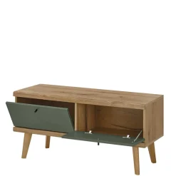 Skandi Anbauwand-Möbel in Graugrün - Oliva (vierteilig)