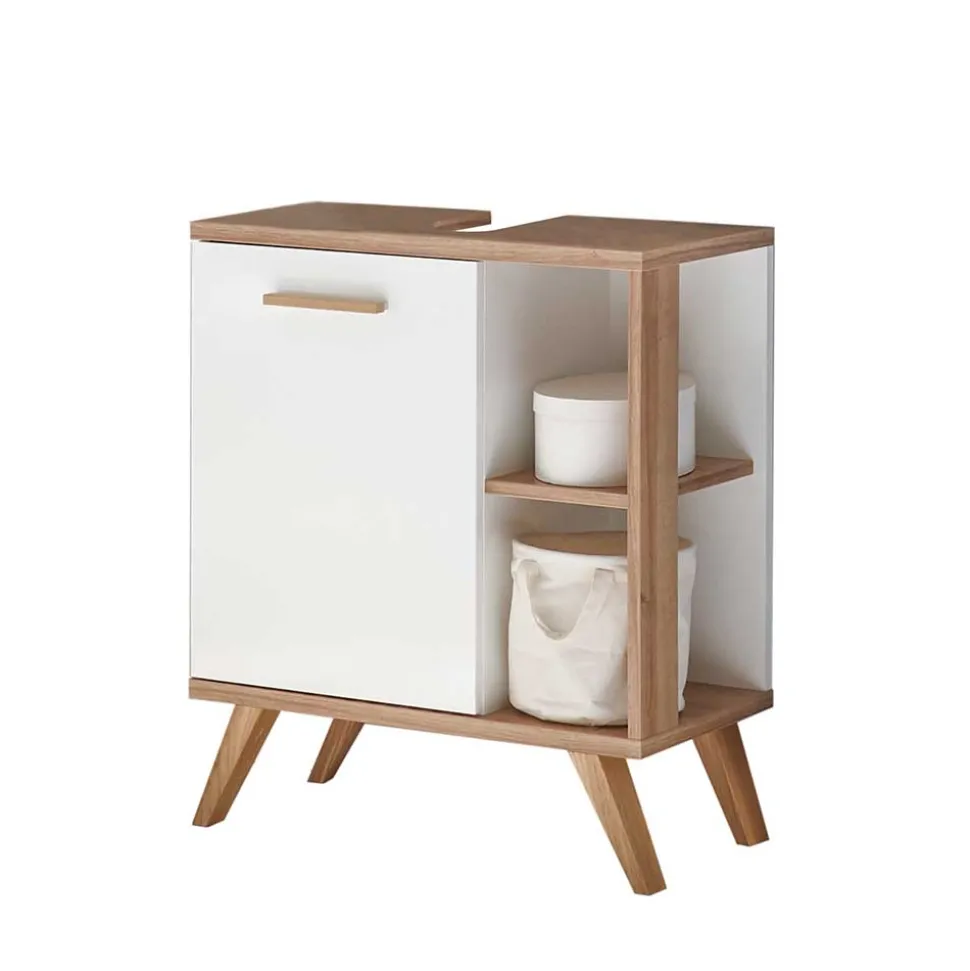 Skandi Badmöbel Set in Weiß - Timur (dreiteilig)