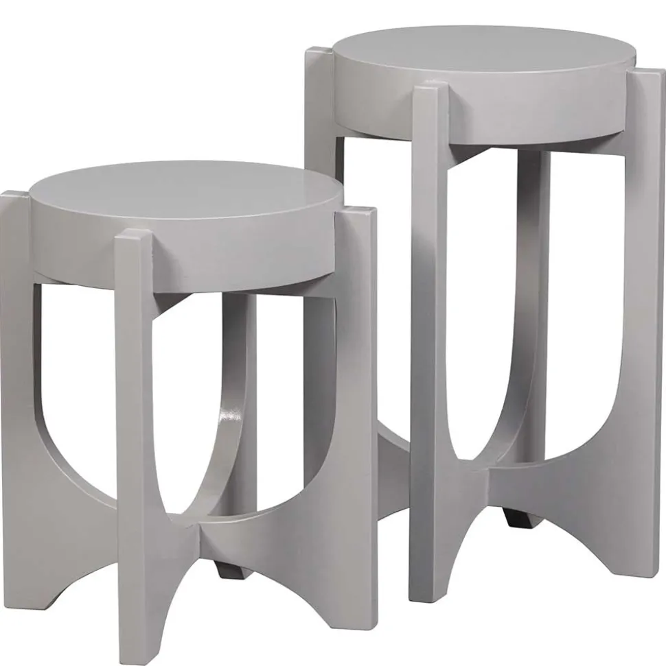Skandi Beistelltische in Grau - Estranon (zweiteilig)