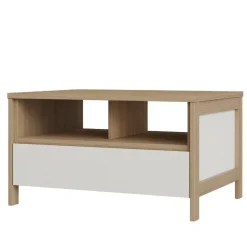 Skandi Couchtisch in Weiß und Eiche Dekor - Ovidio