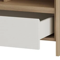 Skandi Couchtisch in Weiß und Eiche Dekor - Ovidio