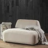 Skandi Designsessel in Beige Strukturstoff - Samuele