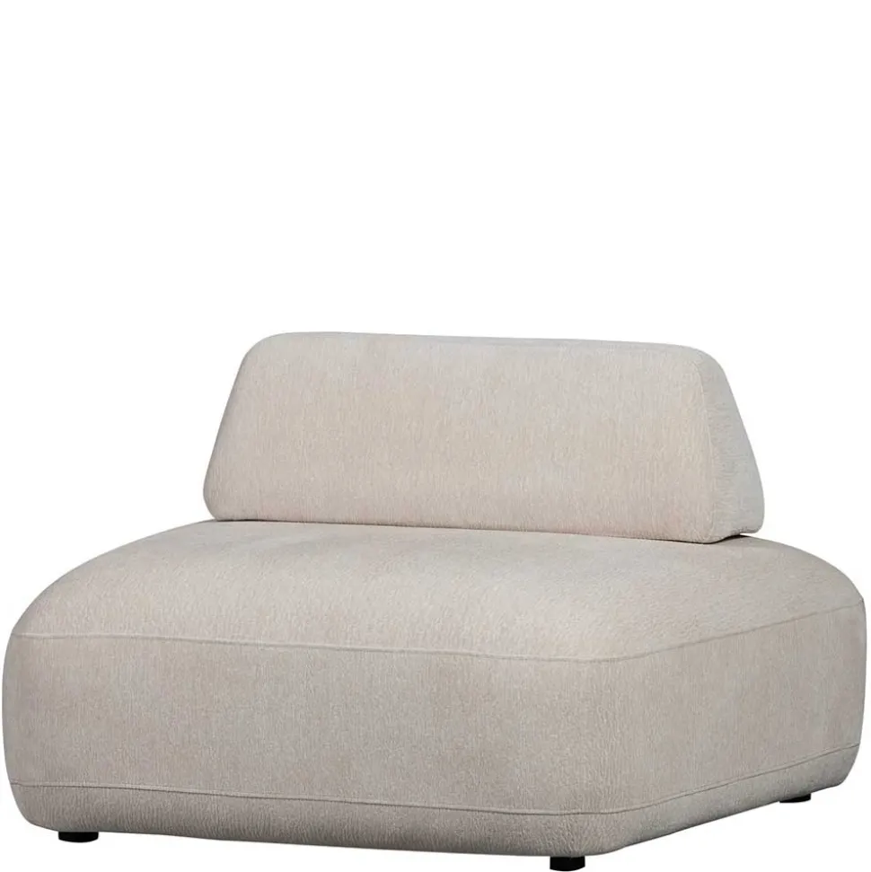 Skandi Designsessel in Beige Strukturstoff - Samuele