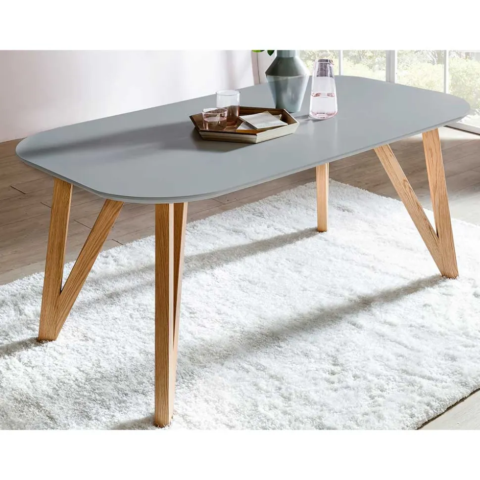 Skandi Essgruppe mit Samtstühlen - Inizio (siebenteilig)