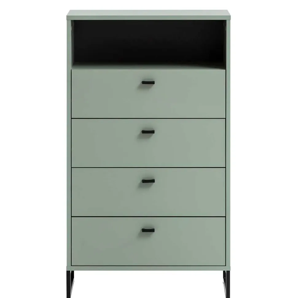 Skandi Hochkommode mit vier Schubladen & Fach - Velmarun