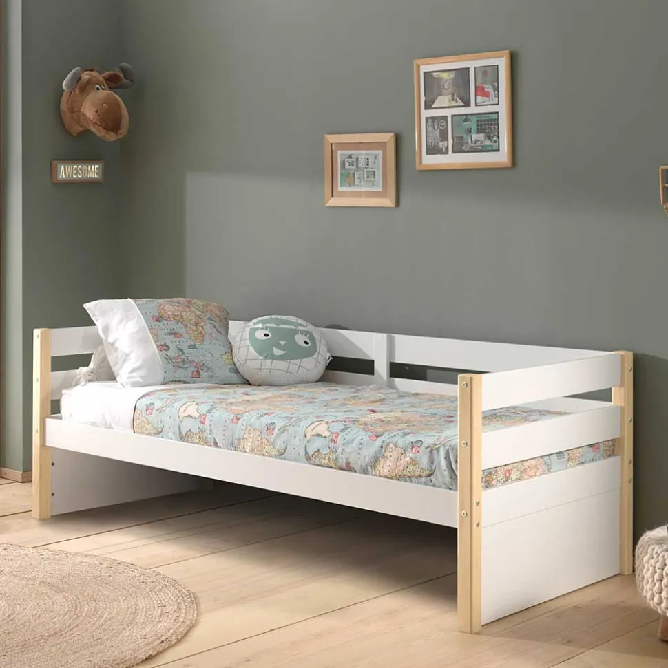 Skandi Kojenbett in Weiß & Kiefer - Ayfina