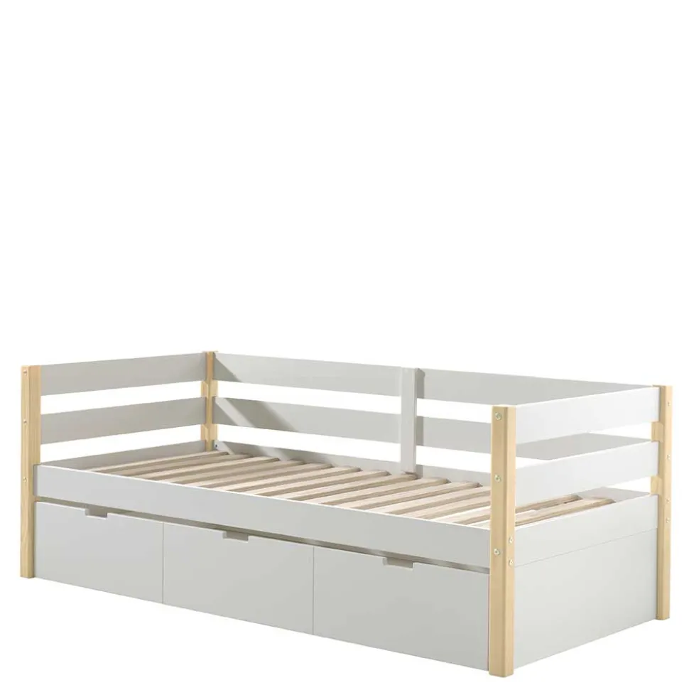 Skandi Kojenbett in Weiß & Kiefer - Ayfina