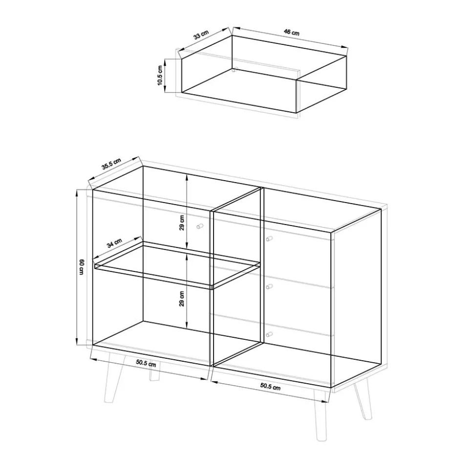 Skandi Kombikommode zweifarbig - Cablos
