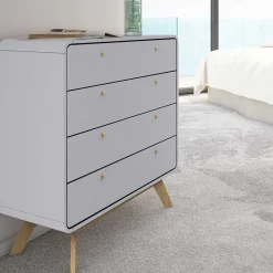 Skandi Kommode in Grau & Eiche - Wavan