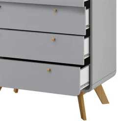 Skandi Kommode in Grau & Eiche - Wavan