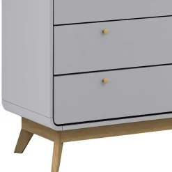 Skandi Kommode in Grau & Eiche - Wavan