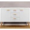 Skandi Kommode in Weiß mit Eiche - Gazona