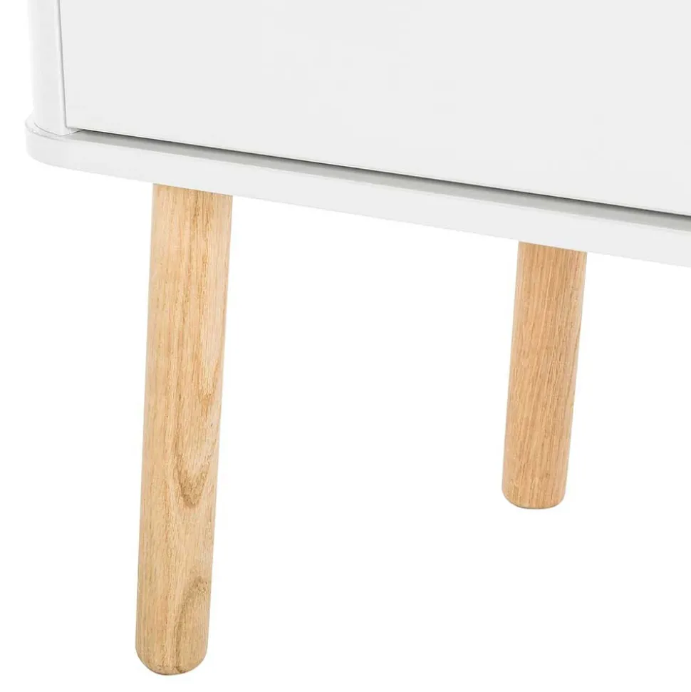 Skandi Kommode in Weiß mit Eiche - Gazona