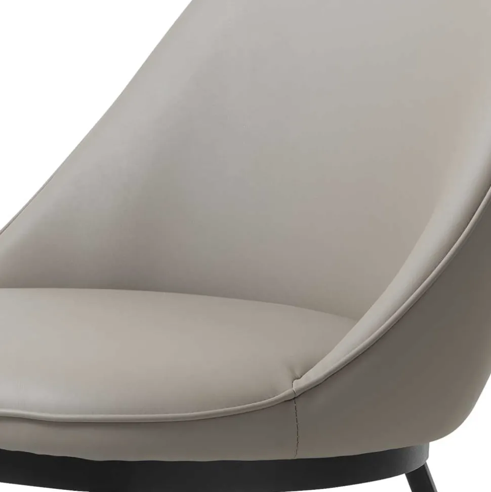 Skandi Kunstlederstuhl in Taupe & Schwarz - Johns