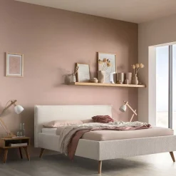 Skandi Polsterbett in Creme Boucle - Jandaria