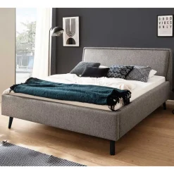 Skandi Polsterbett in Grau Stoff - Optica