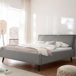 Skandi Polsterbett in Hellgrau & Schwarz - Stramo