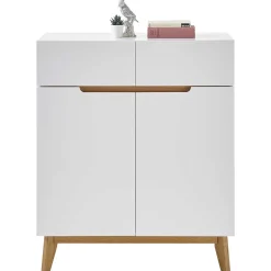 Skandi Schuhschrank in Weiß & Eiche - Blacingo